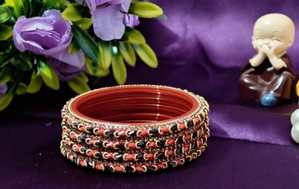 Red And Black Bangle Set