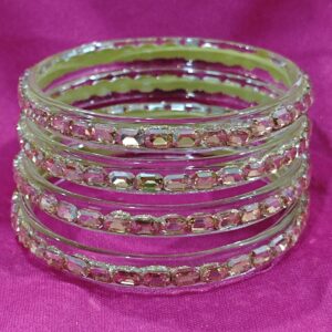 Golden Crystal Glass Bangles