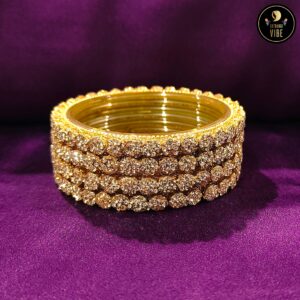 Golden Set of 4 Zircon Bangles