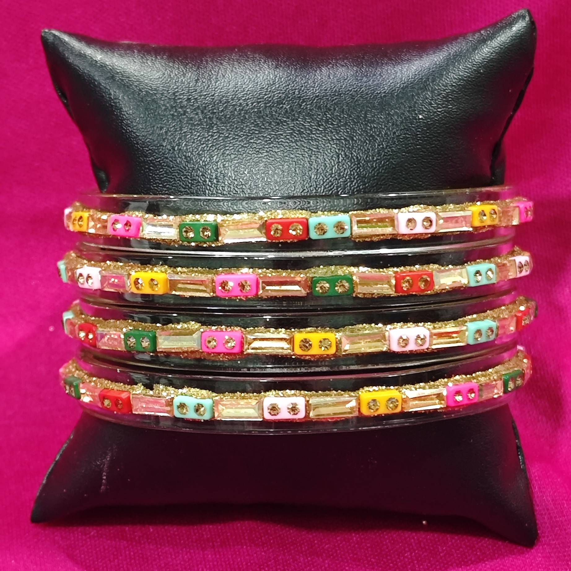 Multicolored Glass Bangles - Image 3