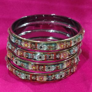 Multicolor Glass Regular Bangles
