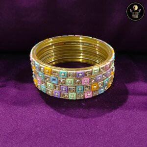 Multicoloured Square Zircon Designer Bangles