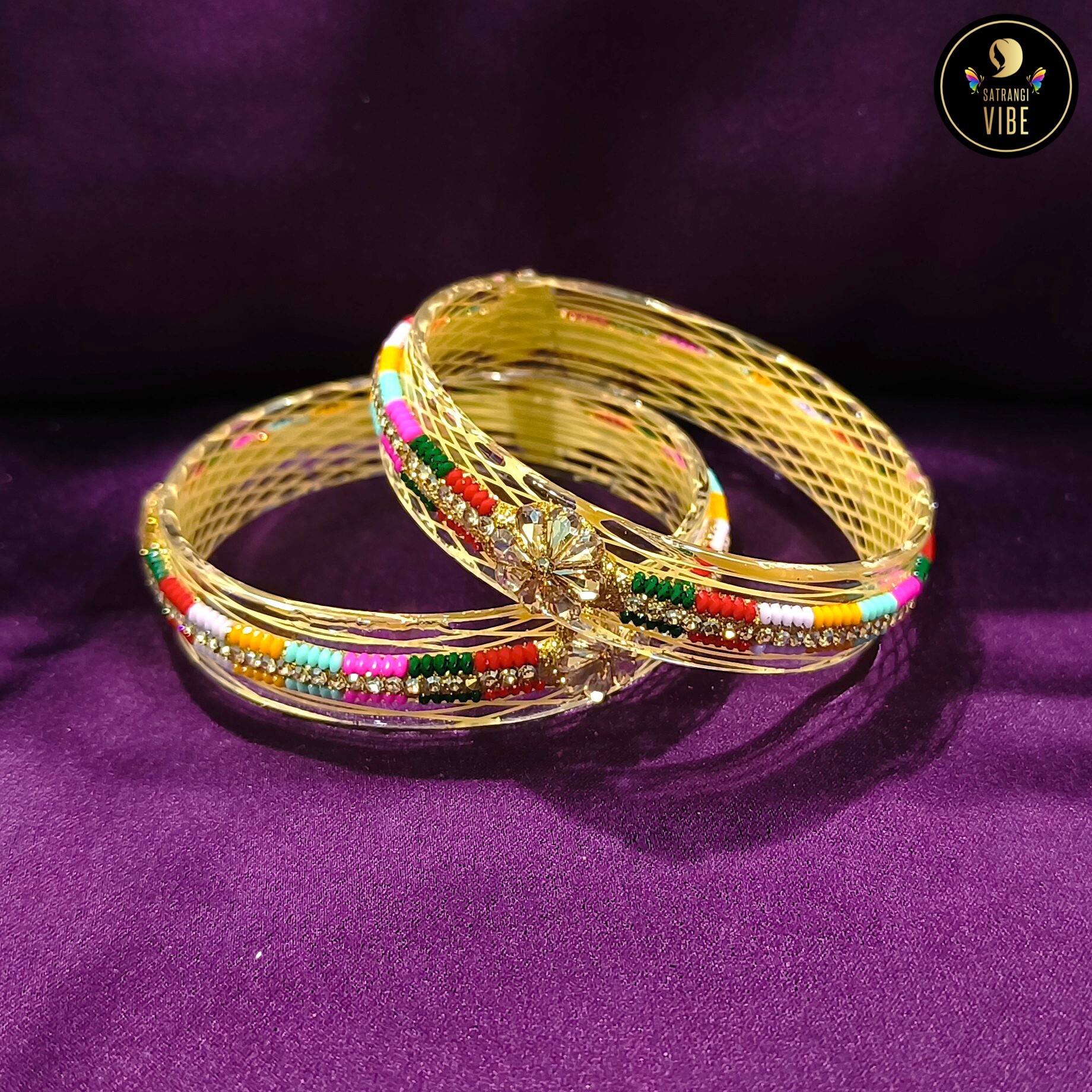 Multicoloured Zircon Yellow Bangles - Image 2