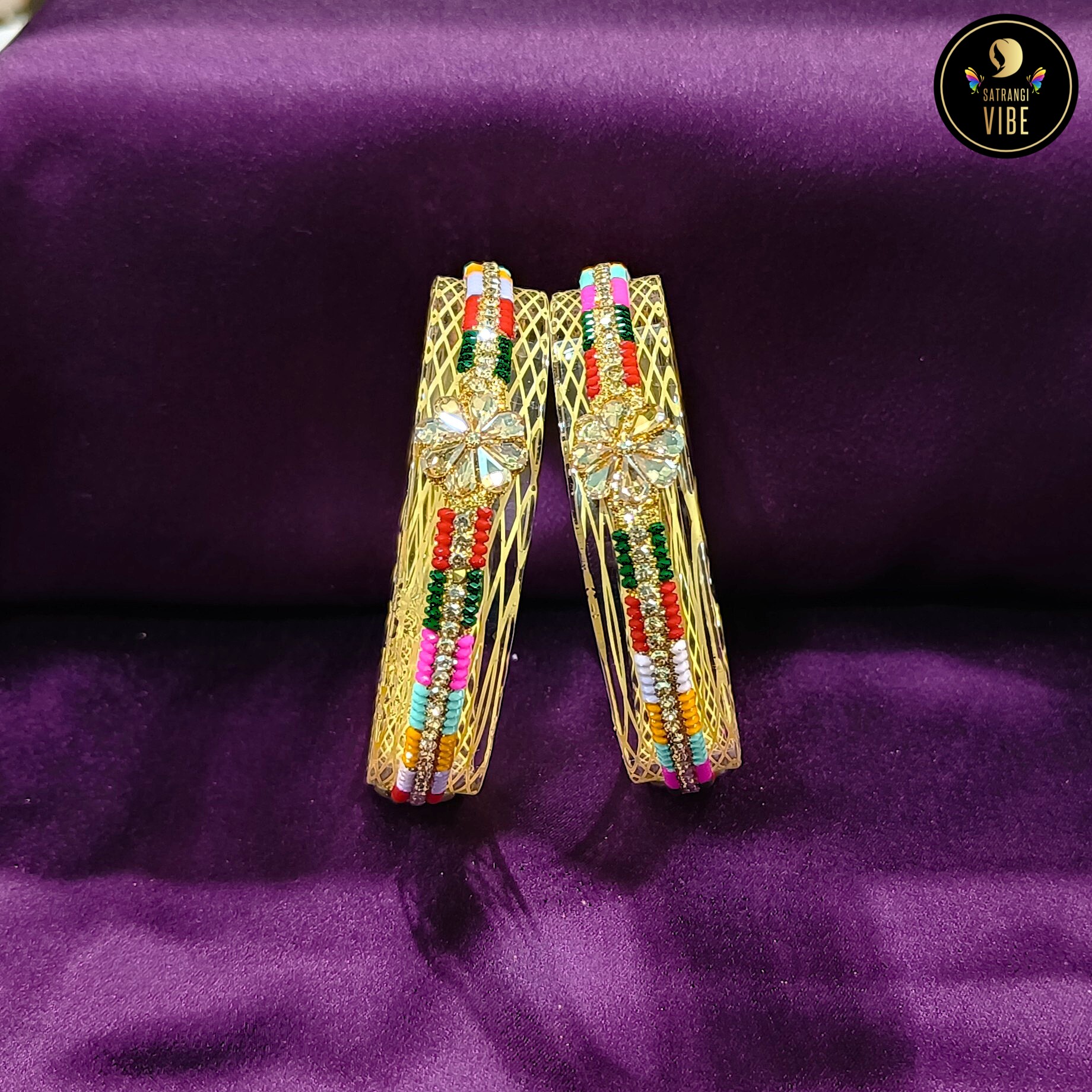 Multicoloured Zircon Yellow Bangles - Image 3
