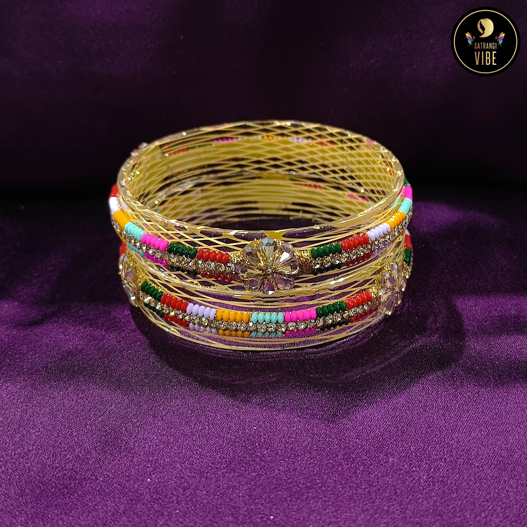 Multicoloured Zircon Yellow Bangles