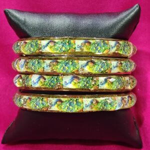 Green Tinted Peacock Bangles