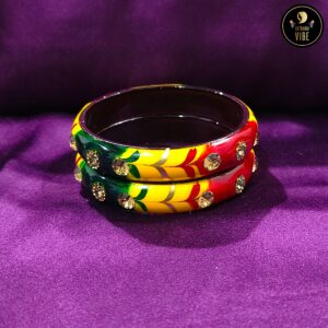 Red Yellow Green Crystal Bangles