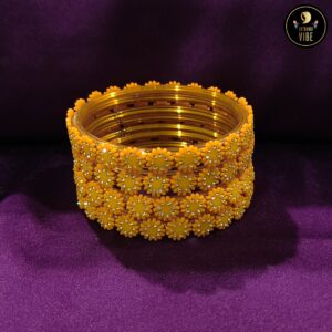 Yellow Flower Zircon Bangles