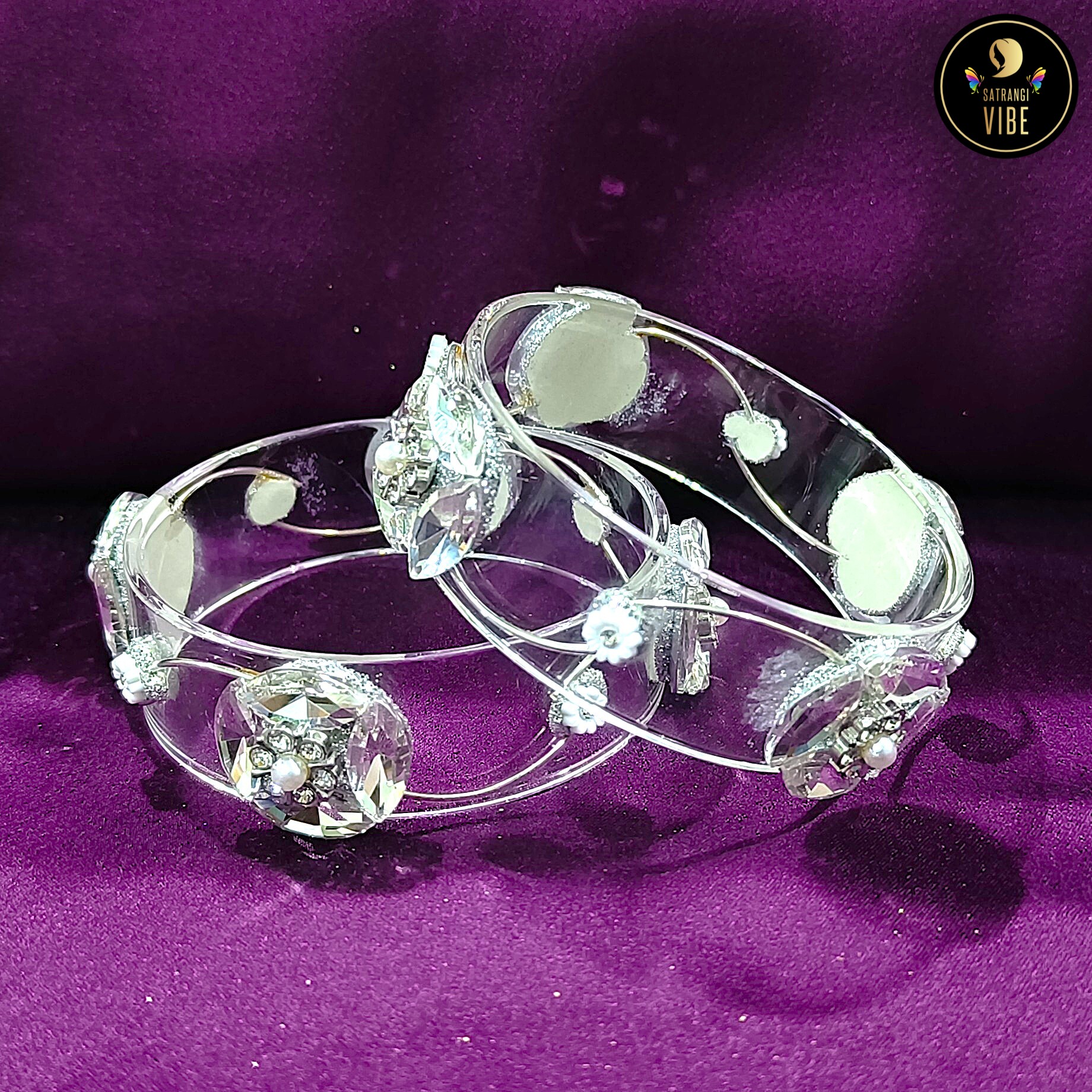 Pure Glass Zircon Bangles - Image 3