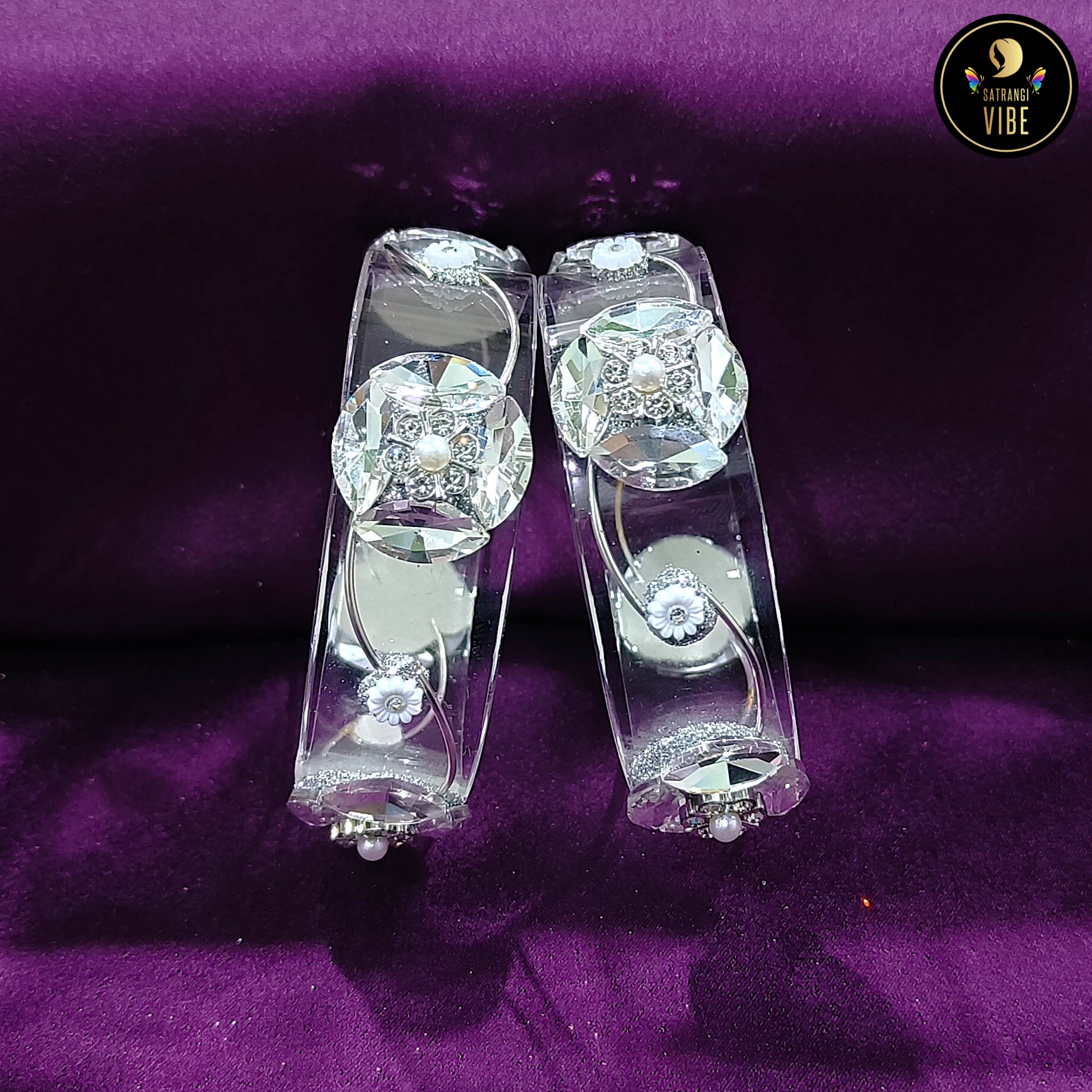 Pure Glass Zircon Bangles