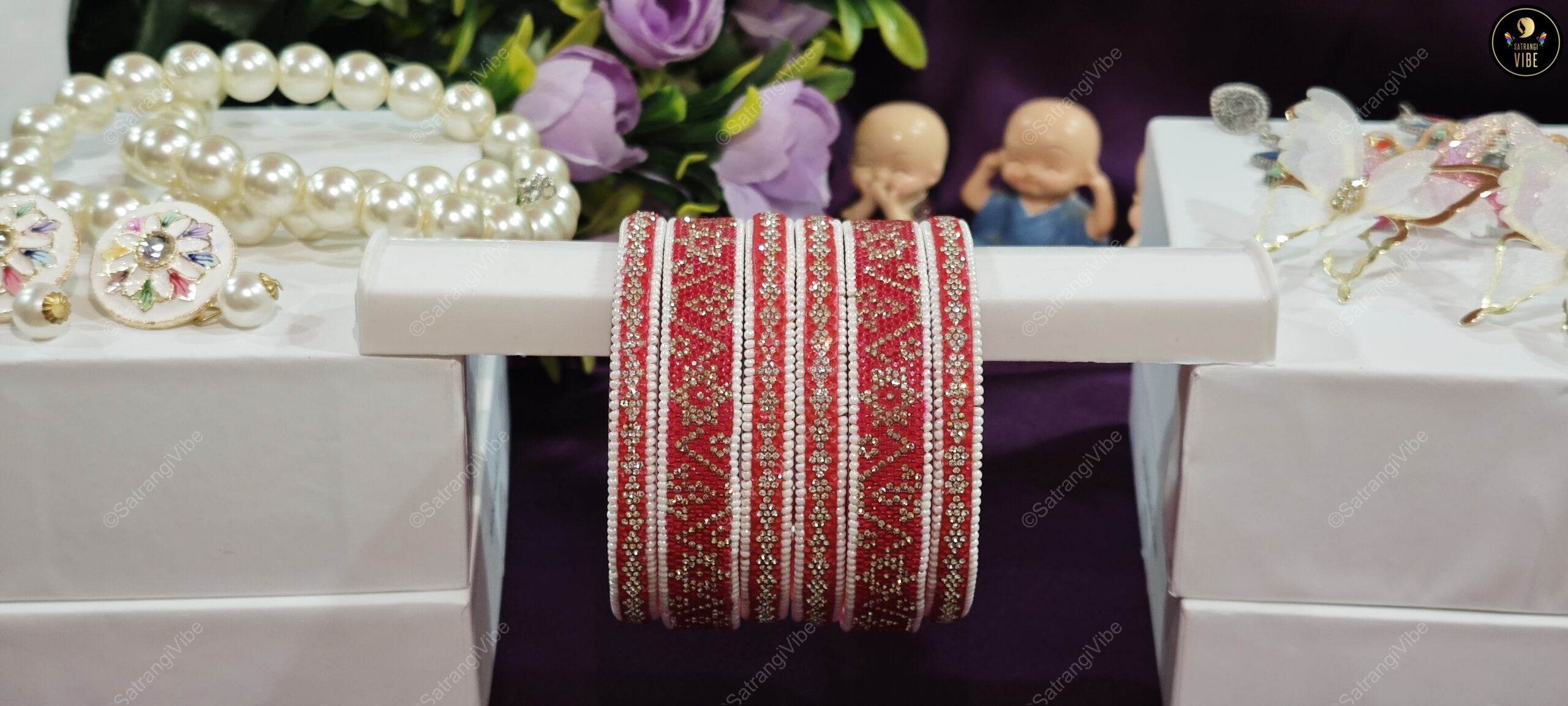 Set of Six Bridal Red Bangles - Image 5
