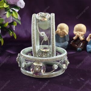 Set of Six Borosil Silver Bangles