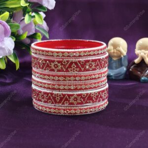 Set of Six Bridal Red Bangles