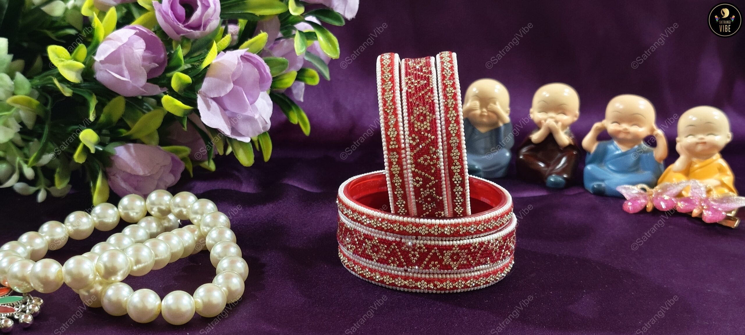 Set of Six Bridal Red Bangles - Image 3