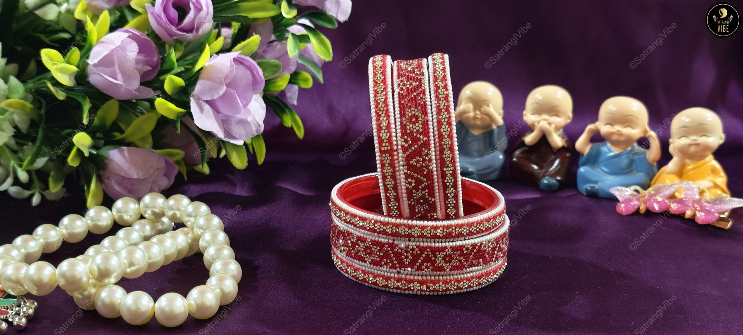 Set of Six Bridal Red Bangles - Image 2