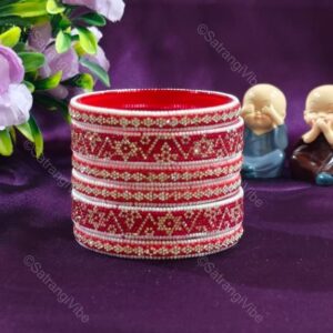 Set of Six Bridal Red Bangles Set