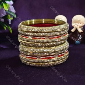 Set of Six Jaipuri Bridal Red Bangles Set