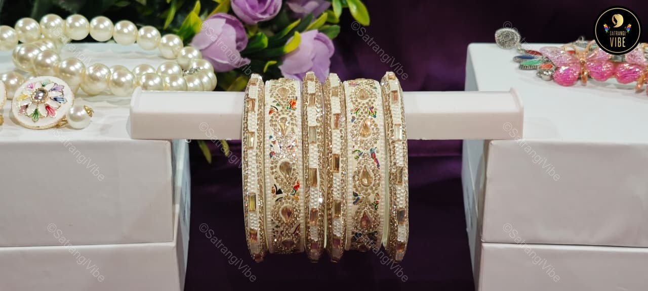 Set of Six Offwhite Bangles Set - Image 6