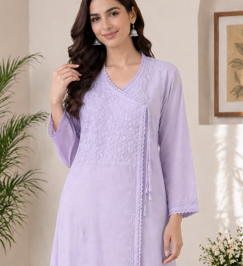 SV-CHIKAN-ANGRAKHA-LAVENDAR-KURTI