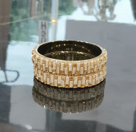 Golden White Zircon Bangles - Image 2