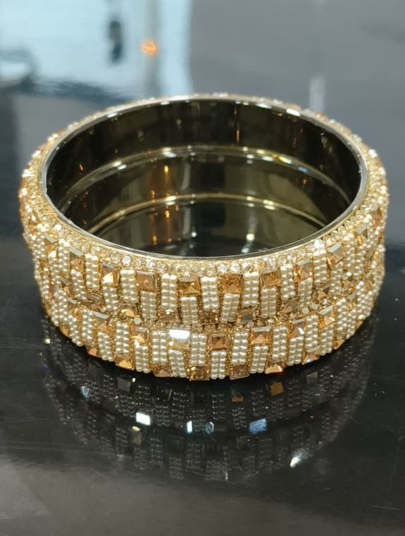 Golden White Zircon Bangles - Image 3